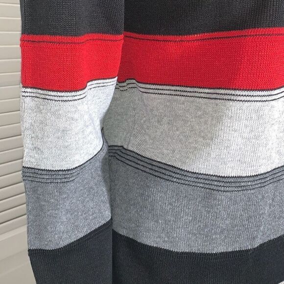 Vintage Black Red Striped Mock Neck Sweater Women’s Size Medium - Picture 2 of 14